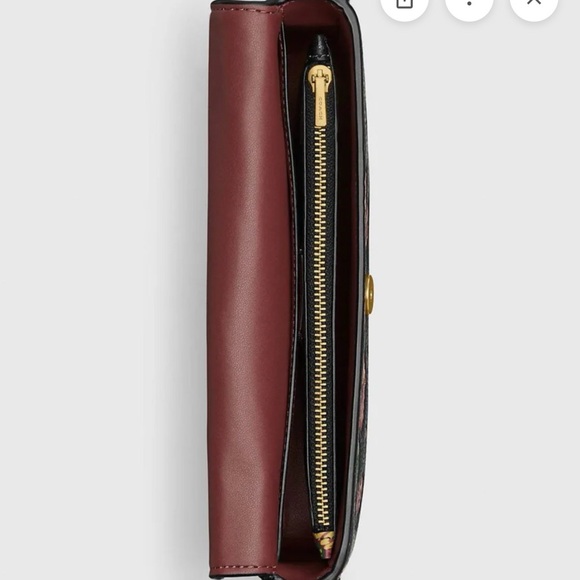 Coach WYN Floral Black Leather Crossbody Bag - Picture 5 of 6